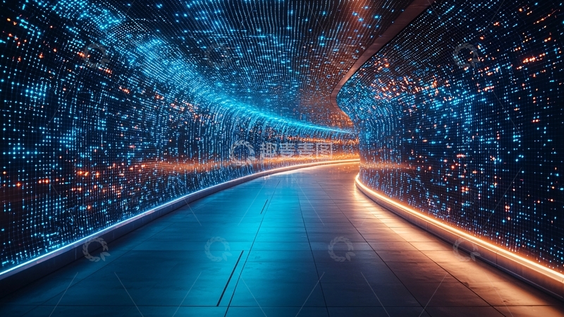 高清大图下载【趣麦麦图】蓝光科技感隧道