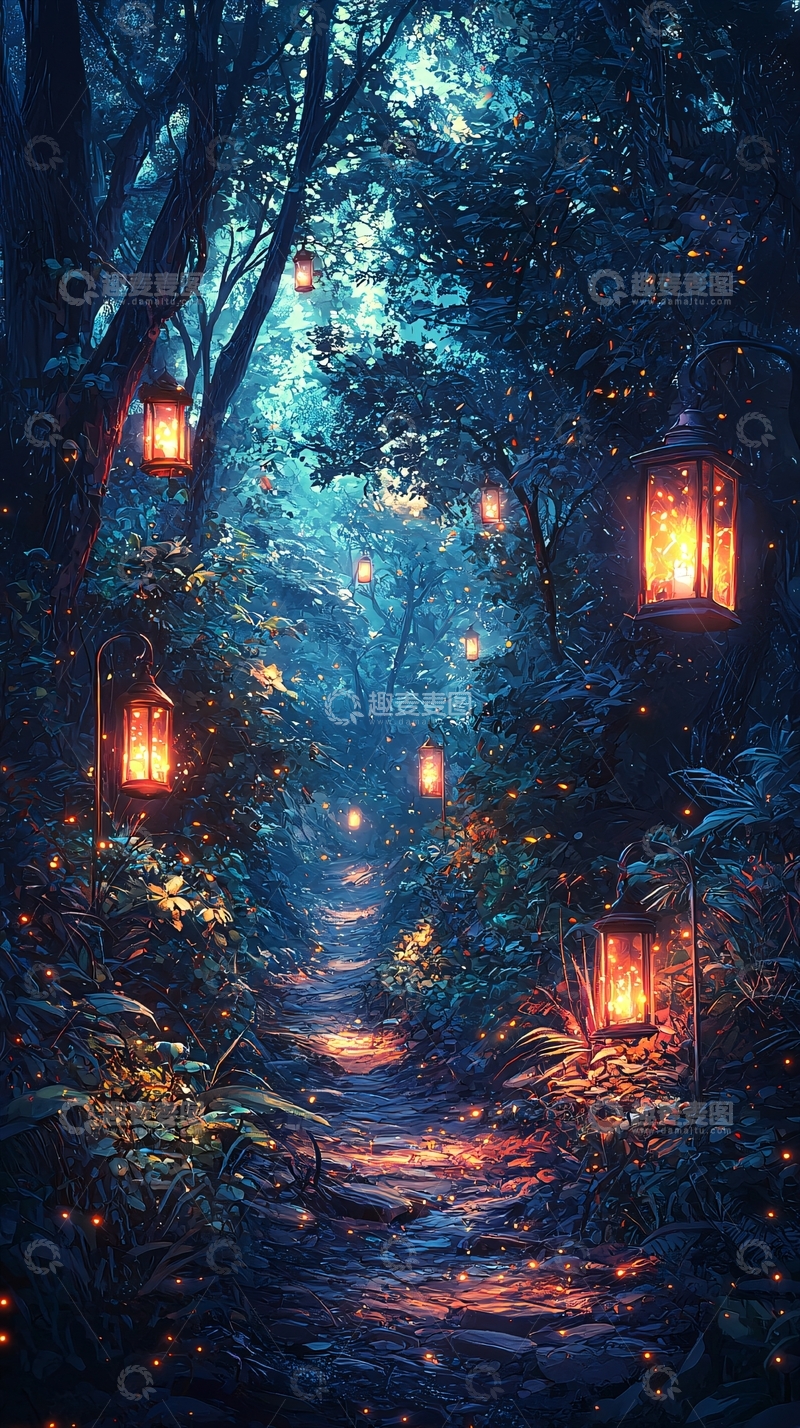 高清大图下载【趣麦麦图】黑暗森林小路