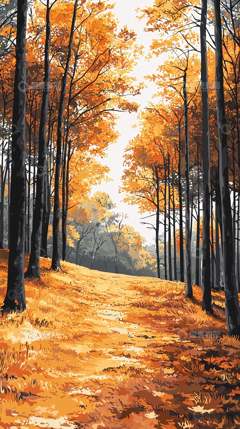 高清大图下载【趣麦麦图】秋日森林小路