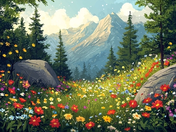山间花地