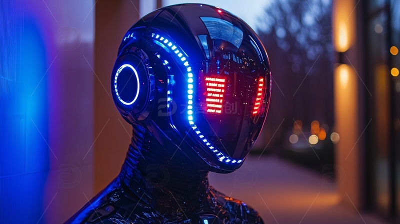 高清大图下载【趣麦麦图】未来科技感机器人头盔