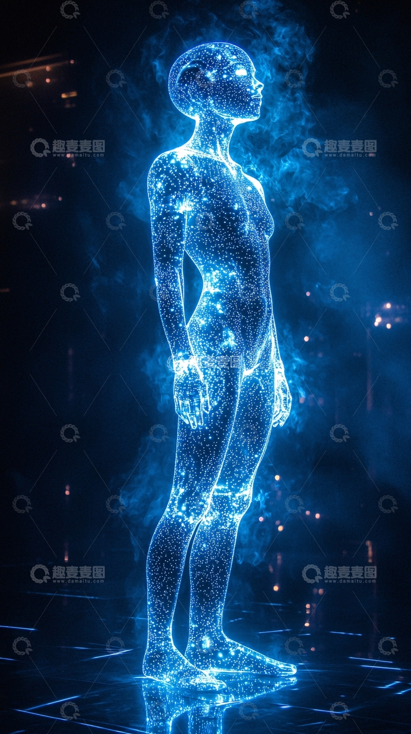 高清大图下载【趣麦麦图】蓝色能量女性