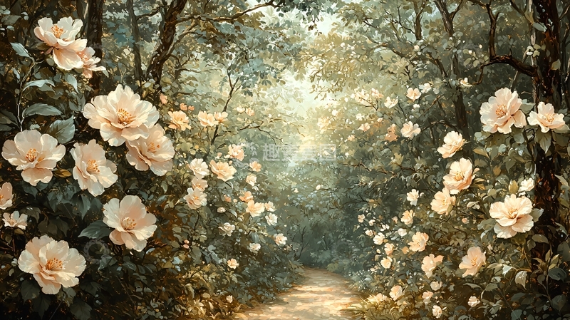 高清大图下载【趣麦麦图】森林花径小路阳光