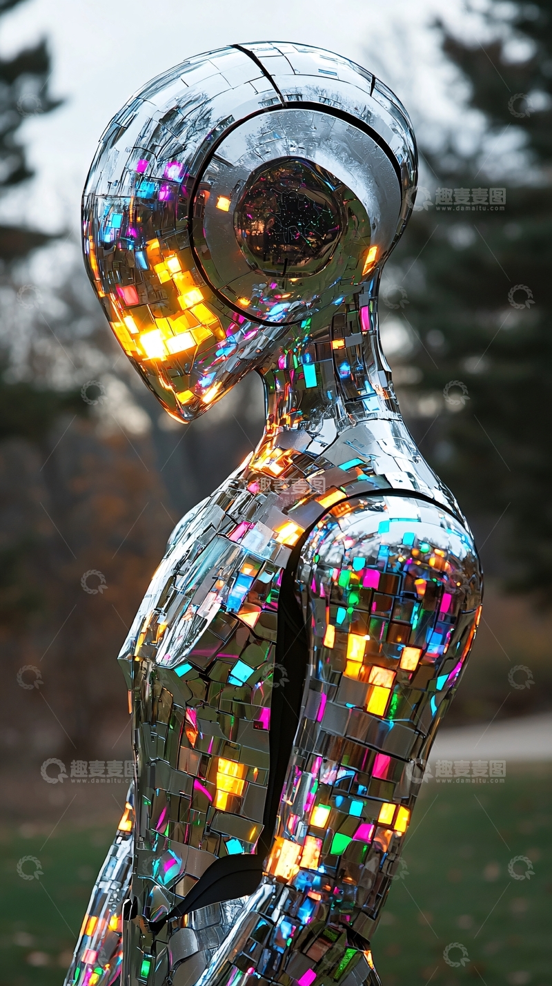 高清大图下载【趣麦麦图】未来感金属机器人