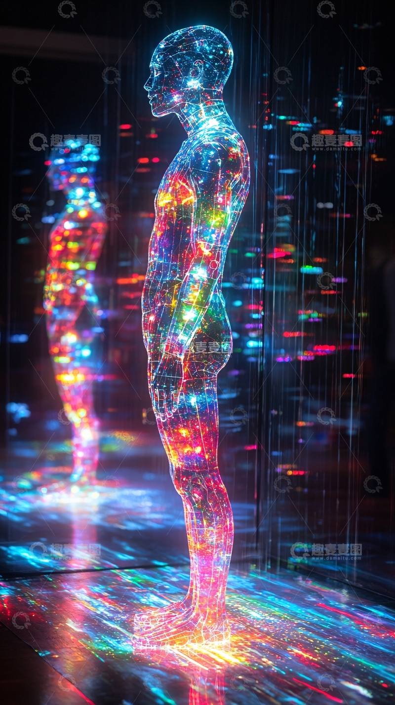 高清大图下载【趣麦麦图】彩色光影人体