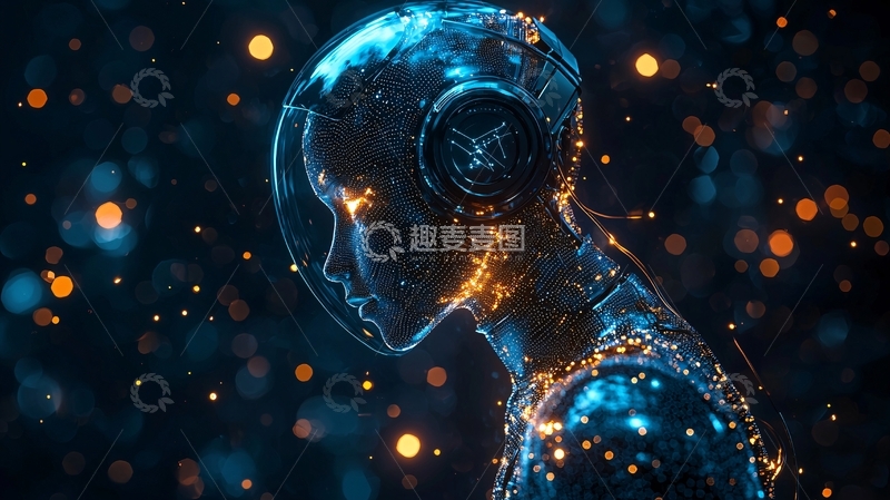 高清大图下载【趣麦麦图】透明的未来感机器人