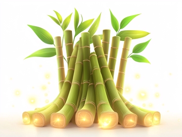 竹子与绿叶的清新组合