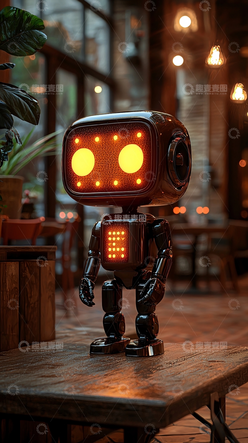 高清大图下载【趣麦麦图】复古风格小机器人