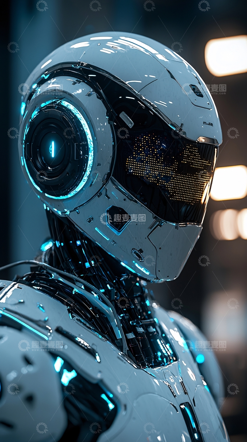 高清大图下载【趣麦麦图】科幻机器人头部特写