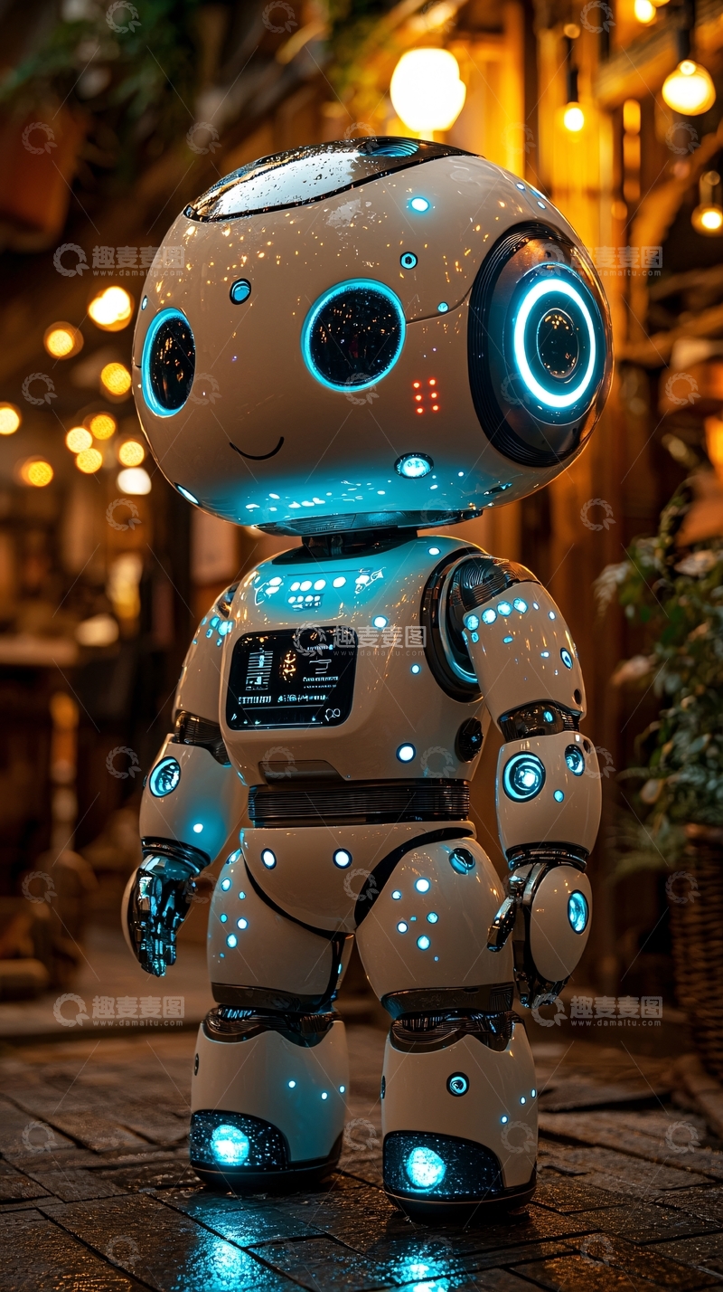 高清大图下载【趣麦麦图】可爱卡通机器人