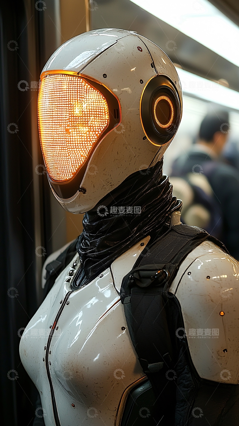 高清大图下载【趣麦麦图】未来感机器人女性