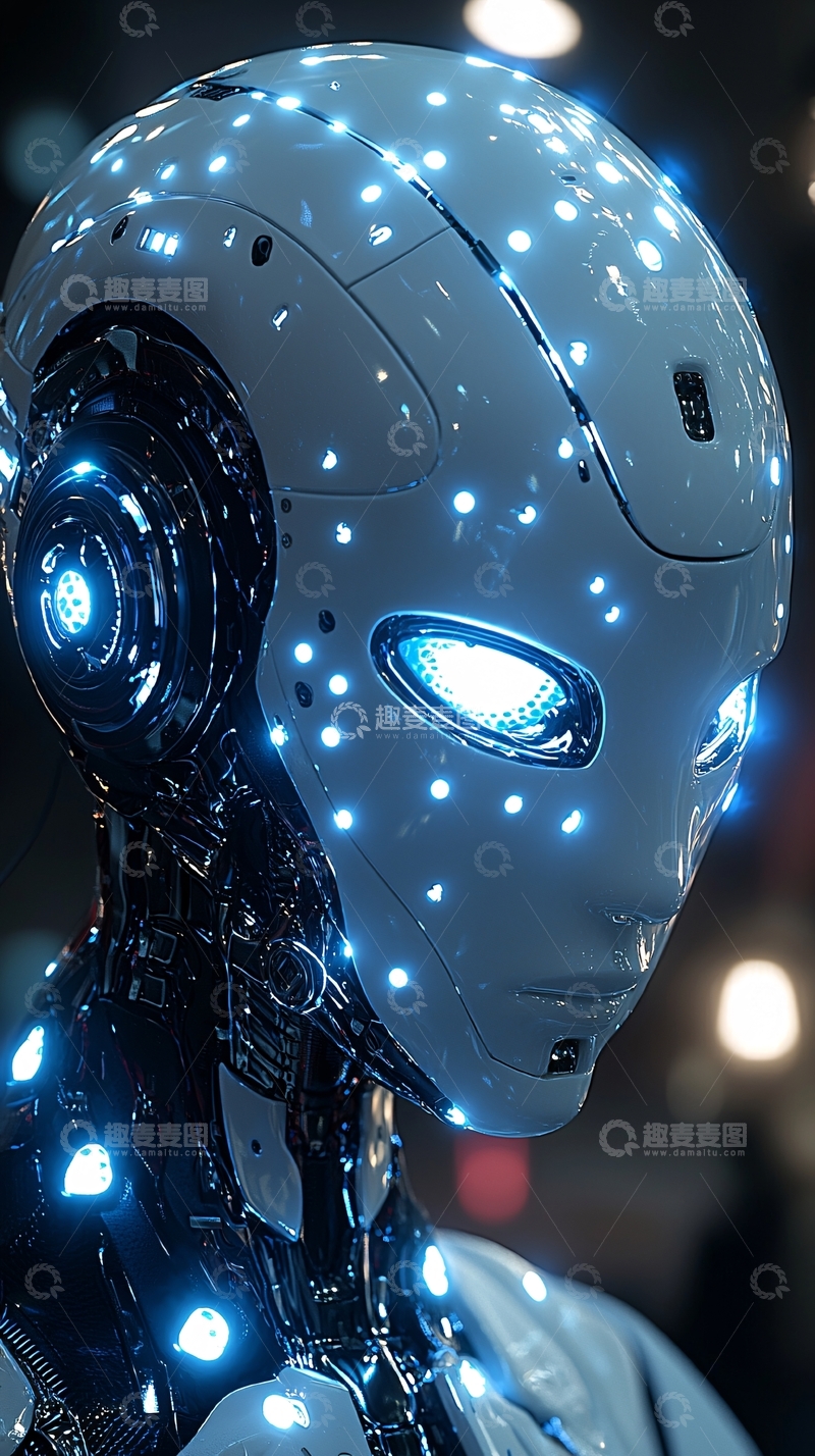 高清大图下载【趣麦麦图】未来感机器人头部特写