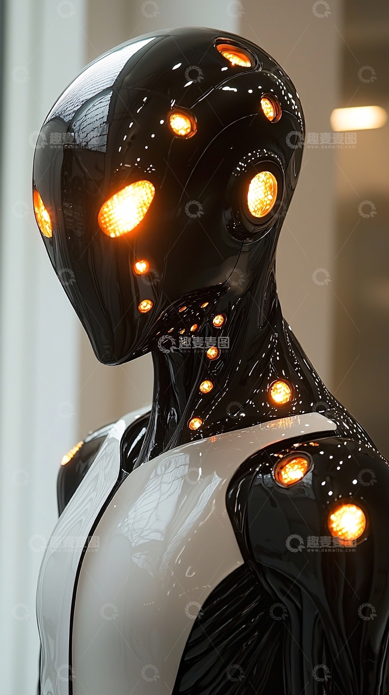 高清大图下载【趣麦麦图】黑光机器人