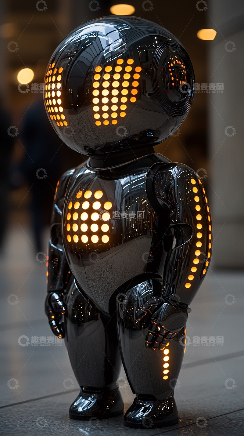 高清大图下载【趣麦麦图】黑色光滑机器人