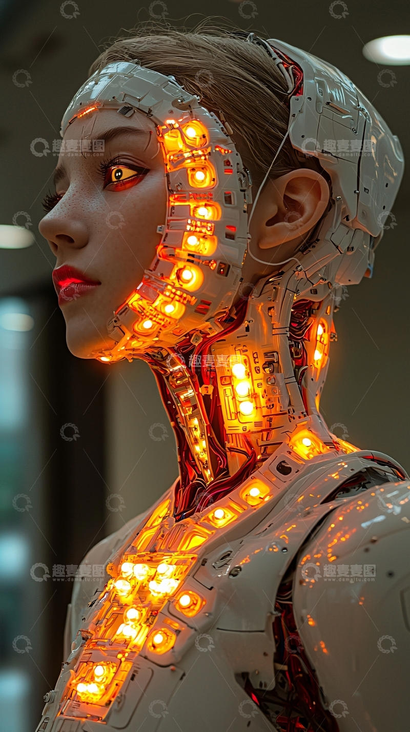 高清大图下载【趣麦麦图】科幻风机械美少女