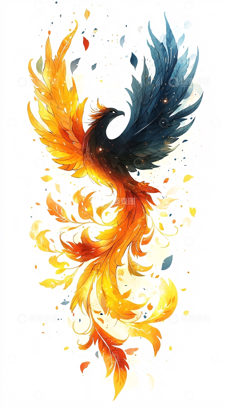 高清大图下载【趣麦麦图】水墨凤凰