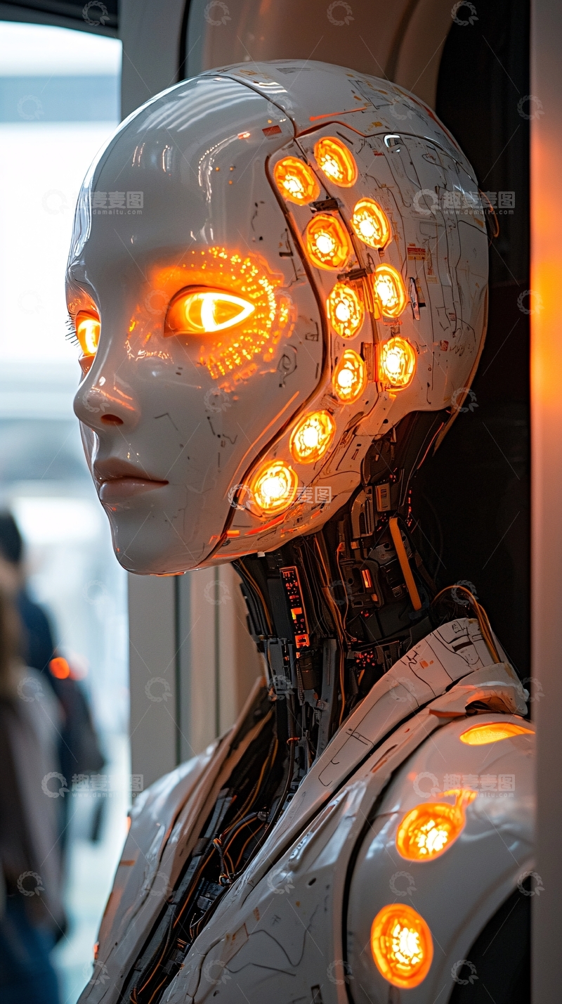 高清大图下载【趣麦麦图】未来感女机器人
