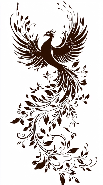 棕色凤凰图腾