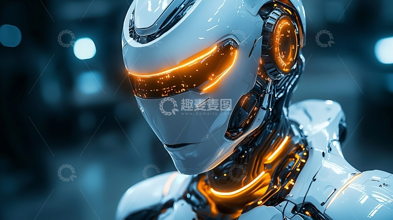 高清大图下载【趣麦麦图】未来感机器人头部特写