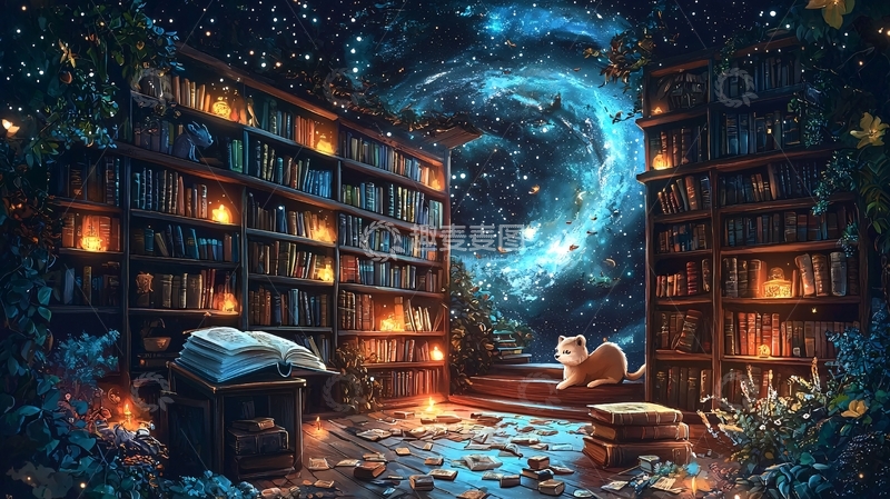 高清大图下载【趣麦麦图】星空图书馆