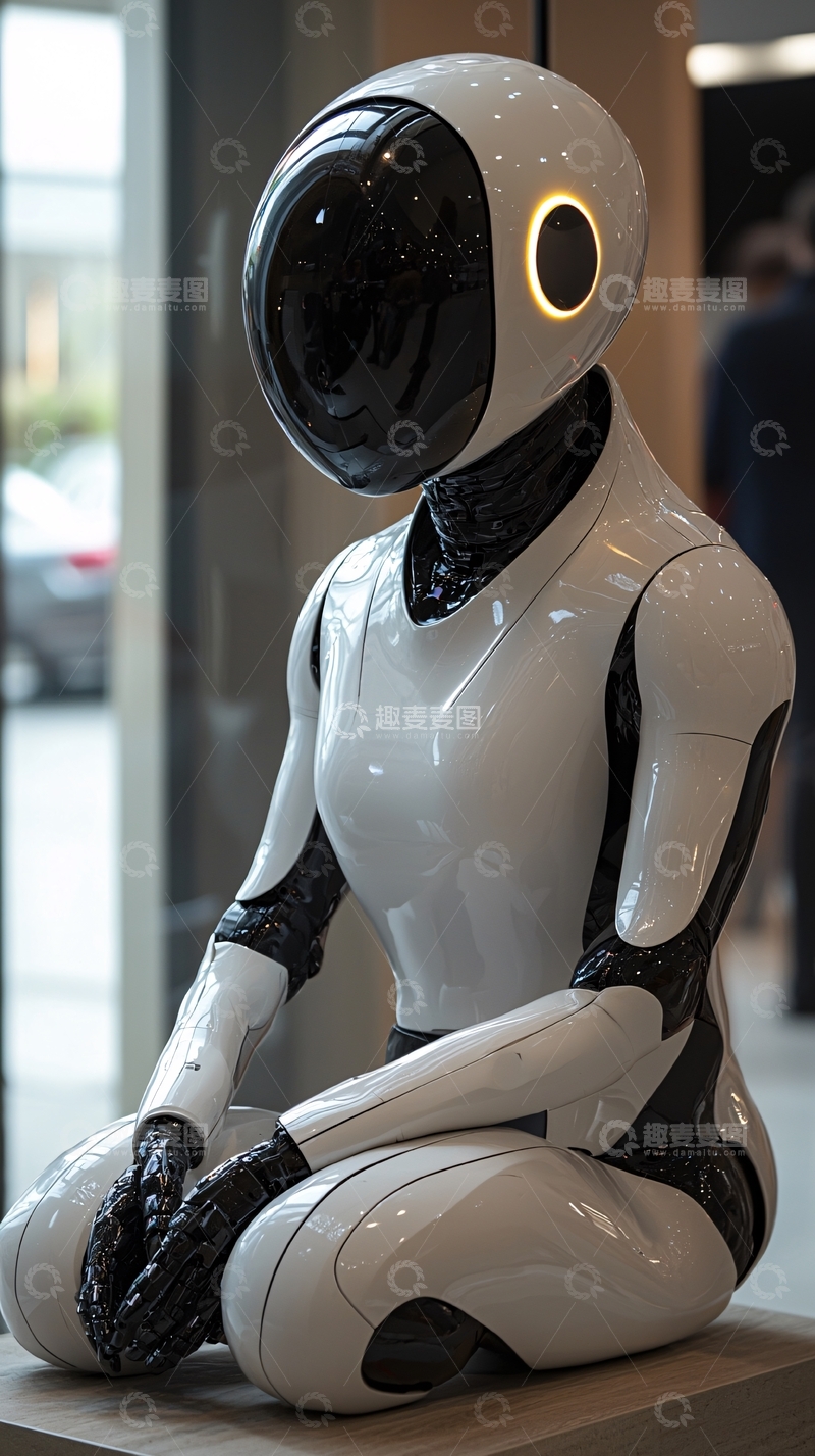 高清大图下载【趣麦麦图】白色女性机器人