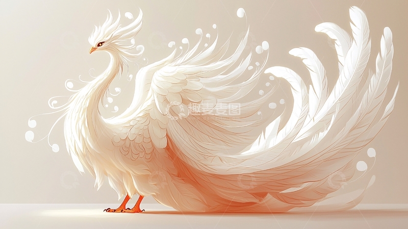 高清大图下载【趣麦麦图】白色羽毛的优雅神鸟