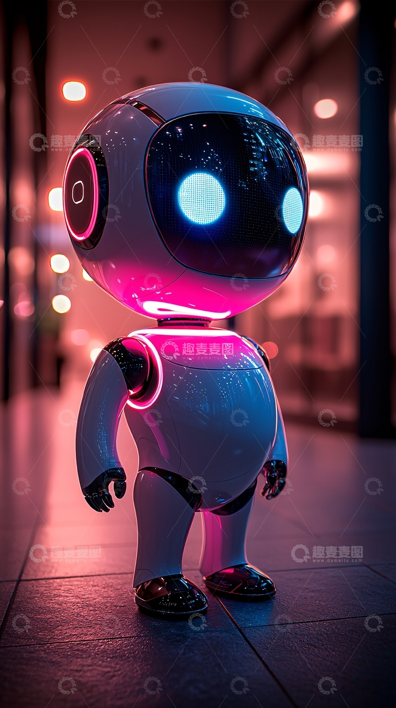 高清大图下载【趣麦麦图】可爱的小机器人