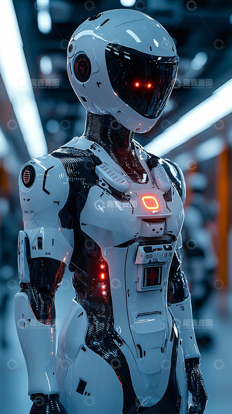 高清大图下载【趣麦麦图】未来科技感女性机器人