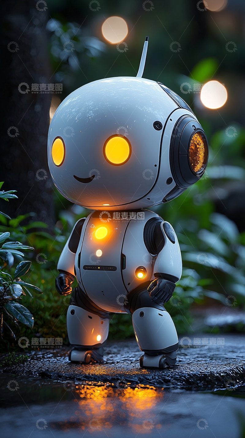 高清大图下载【趣麦麦图】可爱小机器人