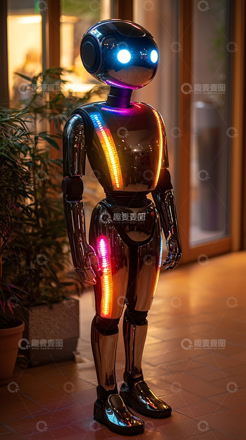 高清大图下载【趣麦麦图】未来感金属机器人