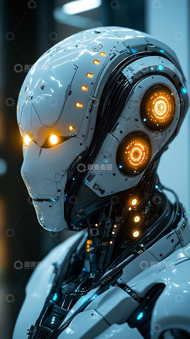 高清大图下载【趣麦麦图】未来感机器人
