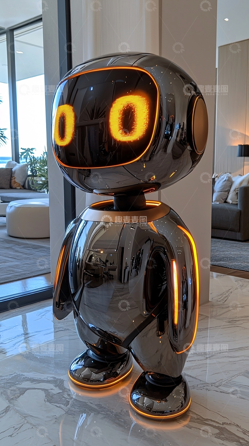 高清大图下载【趣麦麦图】黑色金属机器人