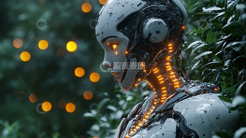 高清大图下载【趣麦麦图】未来感机器人少女