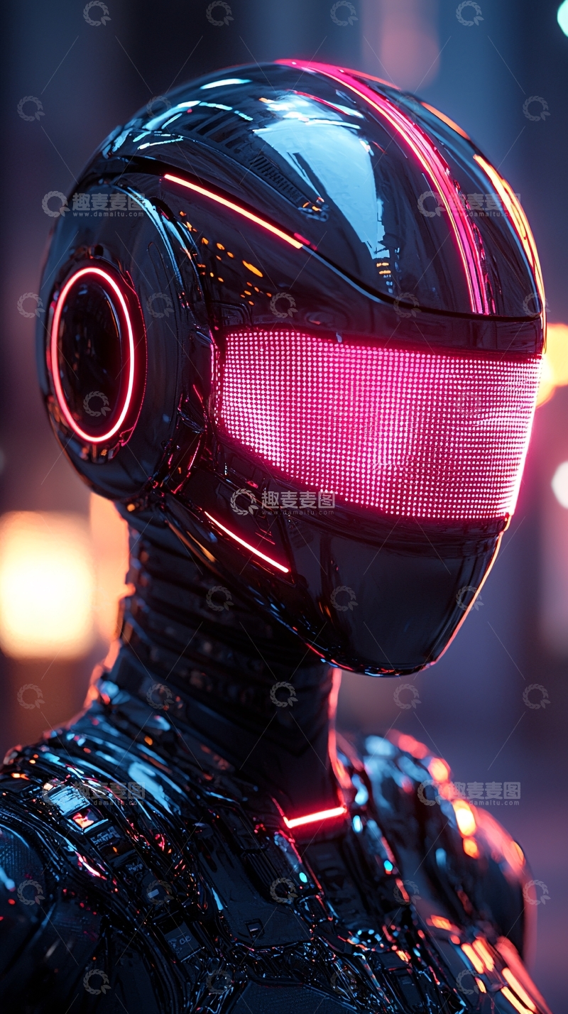 高清大图下载【趣麦麦图】未来科技感女战士头盔