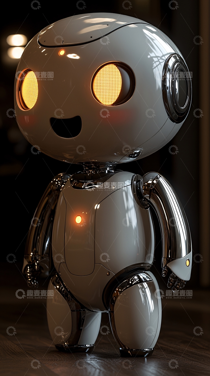 高清大图下载【趣麦麦图】可爱卡通机器人