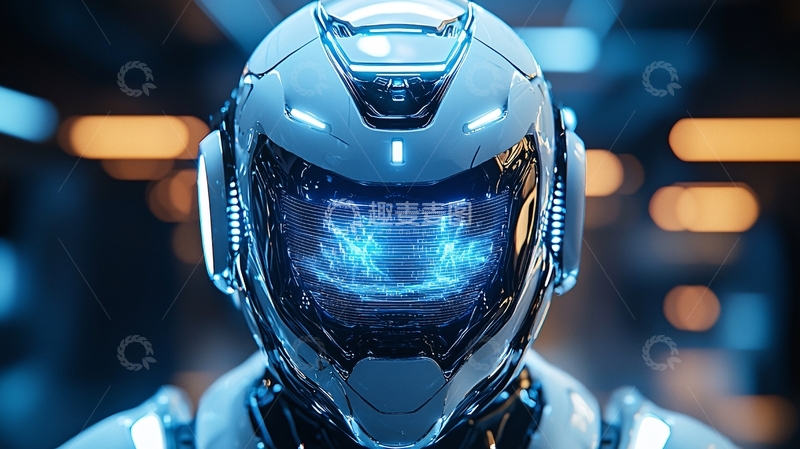 高清大图下载【趣麦麦图】未来科技感机器人头盔