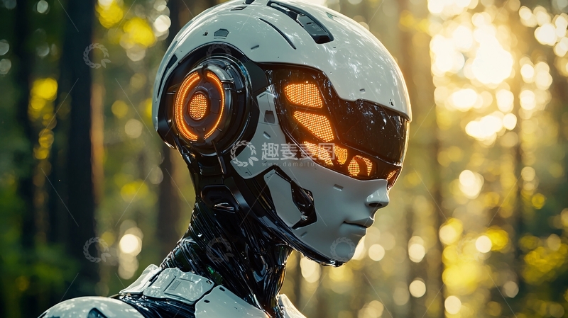 高清大图下载【趣麦麦图】森林中未来机器人