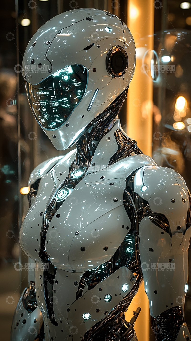 高清大图下载【趣麦麦图】未来感女机器人
