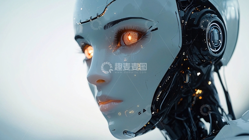 高清大图下载【趣麦麦图】未来感女机器人