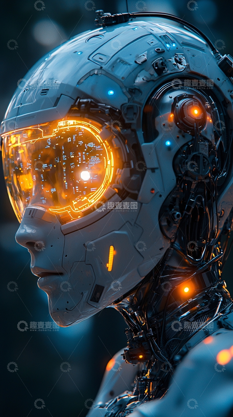高清大图下载【趣麦麦图】未来科技感机器人