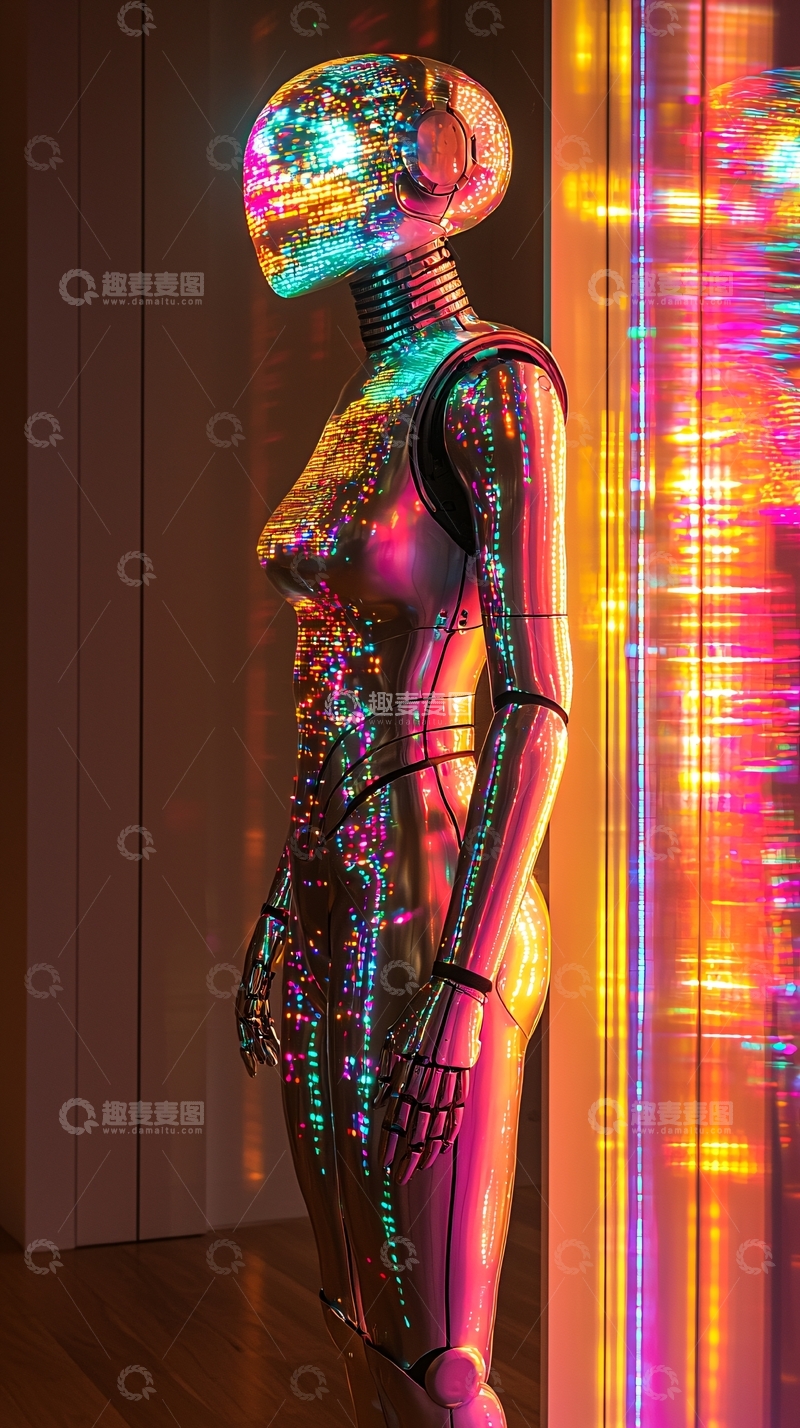 高清大图下载【趣麦麦图】未来感金属机器人