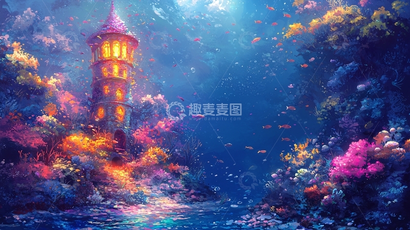 高清大图下载【趣麦麦图】海底小屋