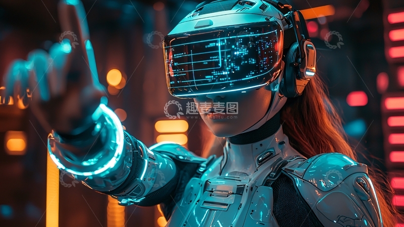 高清大图下载【趣麦麦图】未来科技感女性