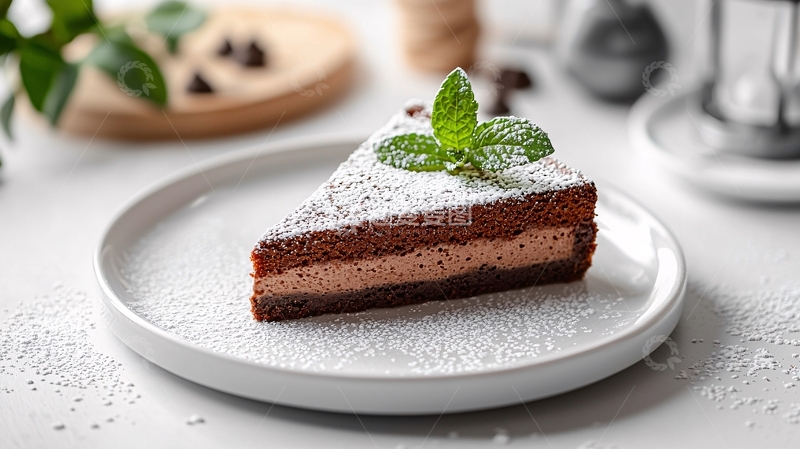 高清大图下载【趣麦麦图】精致的巧克力蛋糕切片