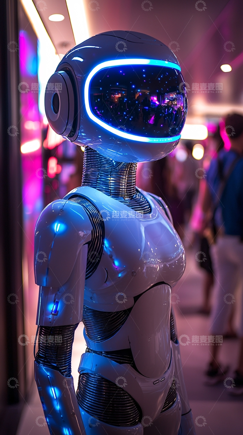 高清大图下载【趣麦麦图】未来科技感女机器人