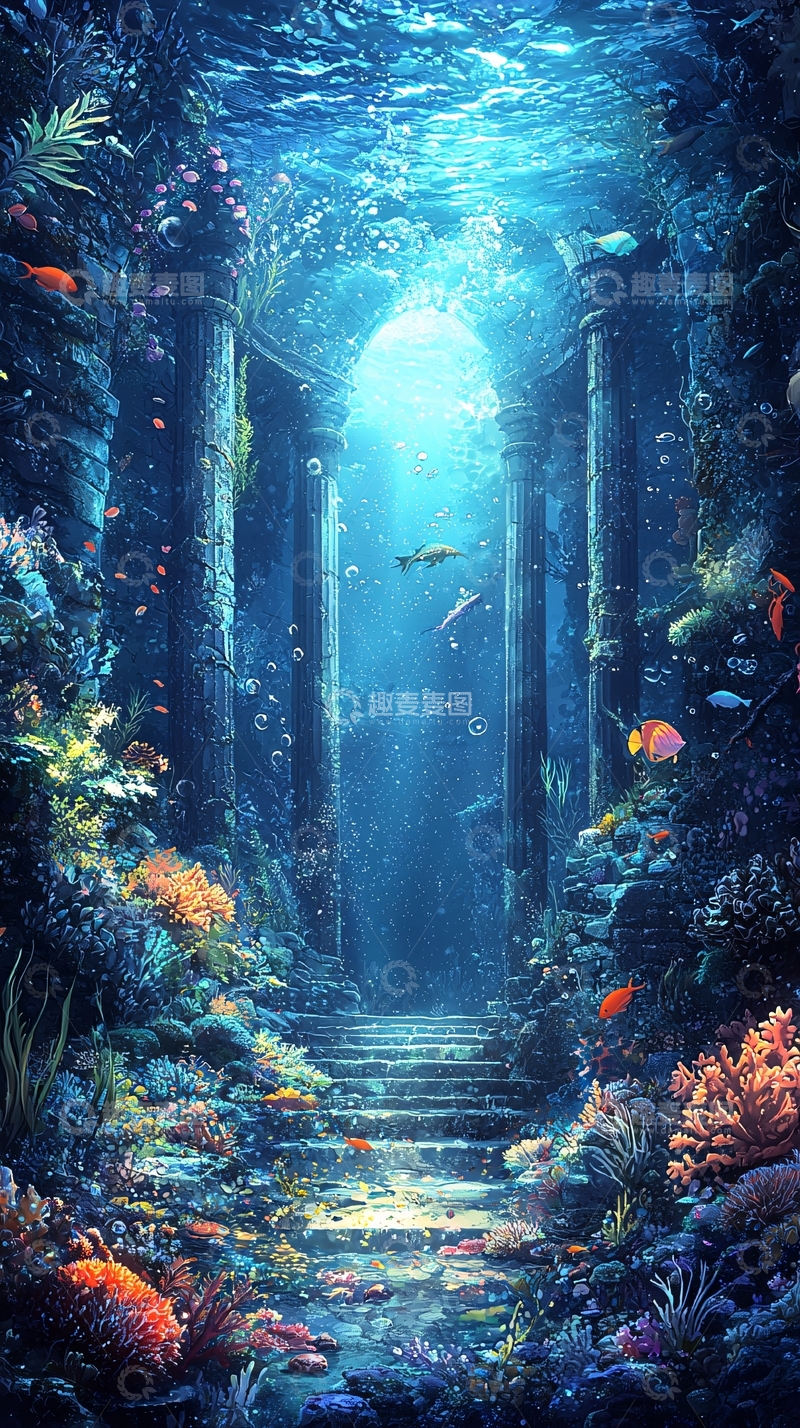 高清大图下载【趣麦麦图】水下遗迹