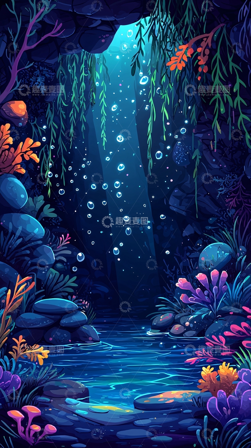 高清大图下载【趣麦麦图】海底洞穴