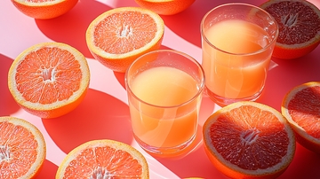 新鲜多汁的西柚饮品