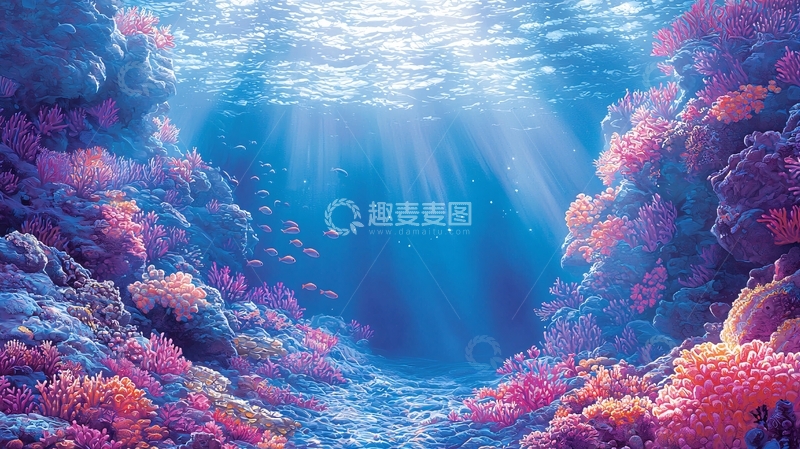 高清大图下载【趣麦麦图】深海珊瑚梦幻海底世界