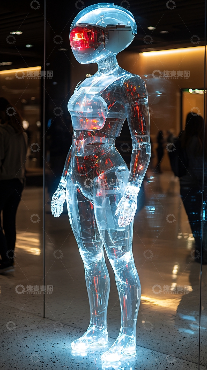 高清大图下载【趣麦麦图】透明人形机器人